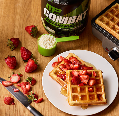 Strawberry Shortcake Protein Waffles