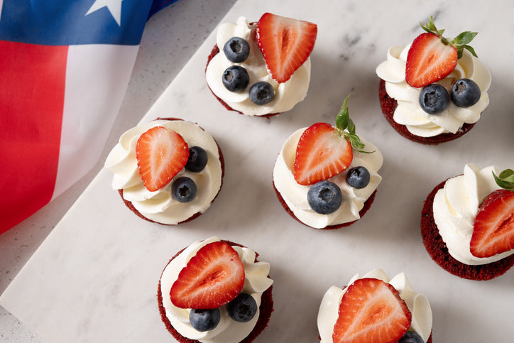Red, White & Blue Protein Cheesecake Bites