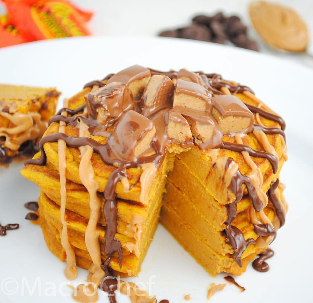  Chocolate Peanut Butter Pumpkin Protein Pancakes