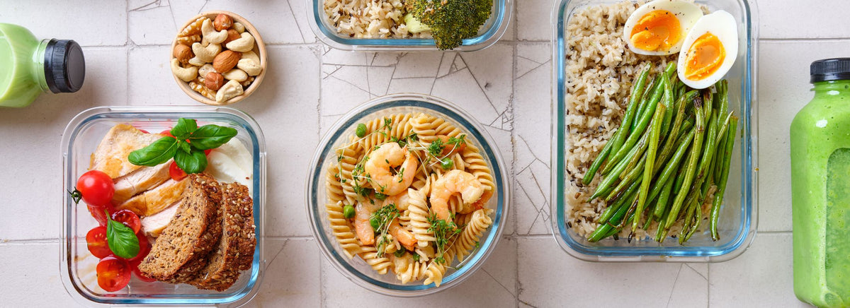 MusclePharm article graphic titled Am I Getting Enough Protein in My Diet? featuring prepped meal containers with food.